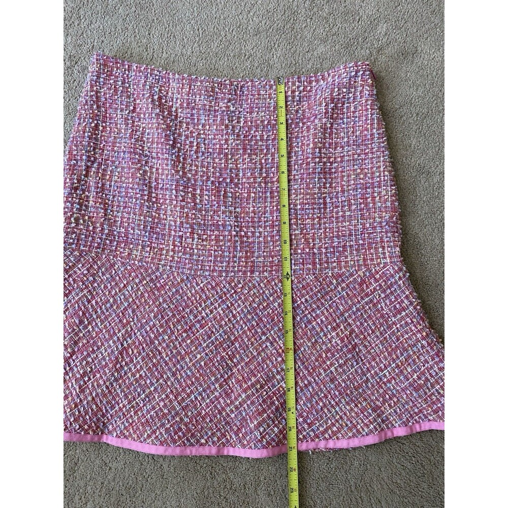 SILKLAND Pink Tweed Bouclé 2-Piece Skirt Suit Set – 70% Silk Coquette Size 12 - Picture 15 of 16